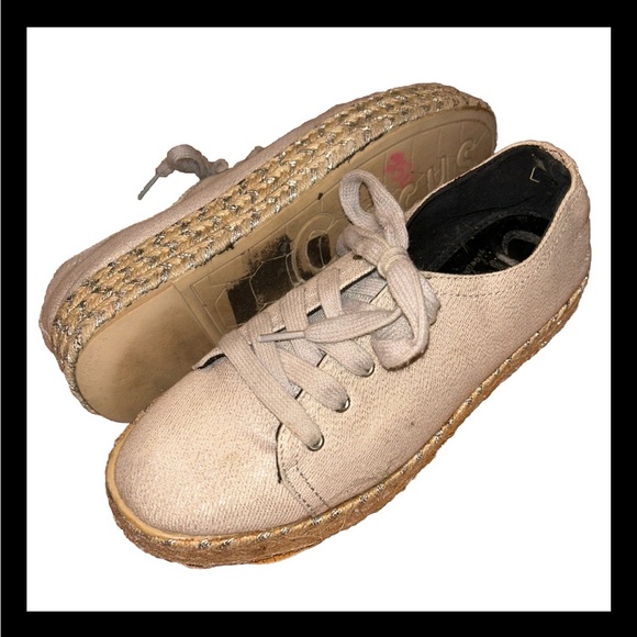 🎉HP🎉Circus by Sam Edelman Metallic Espadrilles Platform Gold Shimmer Sneakers 8 - Picture 8 of 13